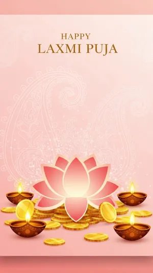 Happy Laxmi Puja Wallpaper HD | Diwali 2025 Festival Download