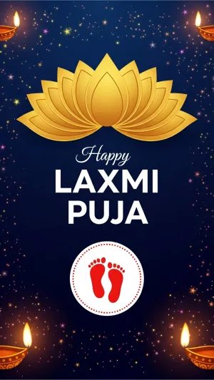 Elegant Laxmi Puja Greeting – Celebrate the Divine Blessings of Goddess Lakshmi