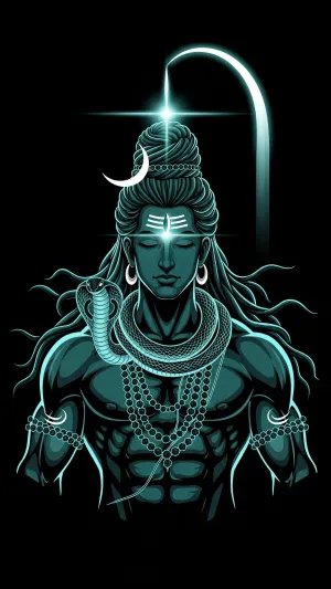 Tranquil Lord Shiva Digital Art – Meditating Mahadev Wallpaper