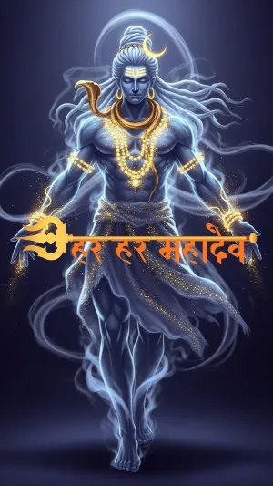 Mahadev in Divine Cosmic Form with Glowing Aura