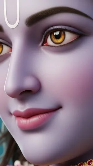 Graceful Close-Up Portrait of Lord Krishna