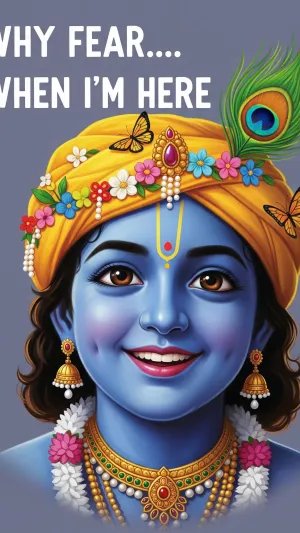 Little Krishna Blessings Motivational Wallpaper