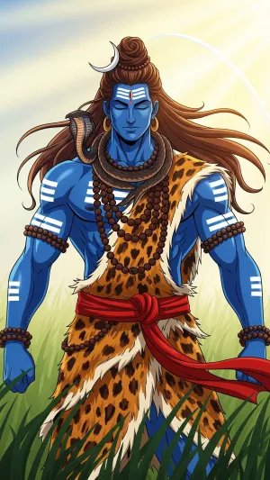 Divine Lord Shiva in Radiant Morning Light Artwork