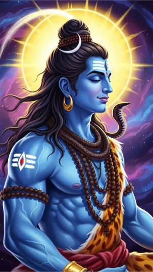 Divine Shiva Meditation in Cosmic Aura