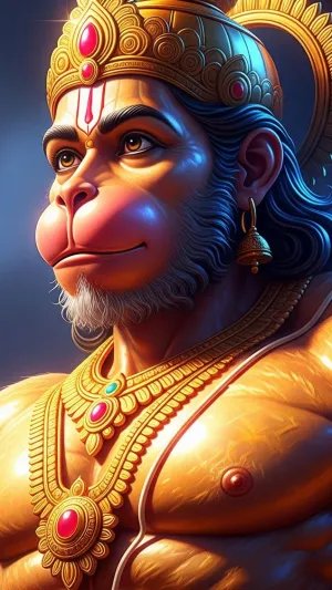 Divine Strength of Lord Hanuman in Radiant Glory
