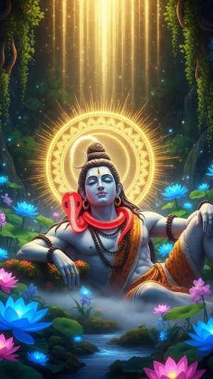 Divine Serenity of Lord Shiva in Celestial Meditation
