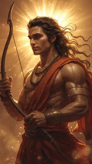 Lord Rama Radiant Archer with Golden Aura