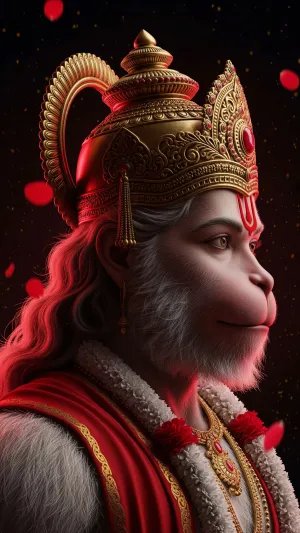 Divine Hanuman Profile Portrait – Strength, Devotion & Valor