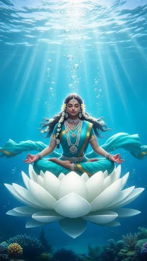 Divine Goddess Meditation Underwater Lotus