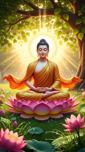 Serene Buddha Meditation Under Bodhi Tree