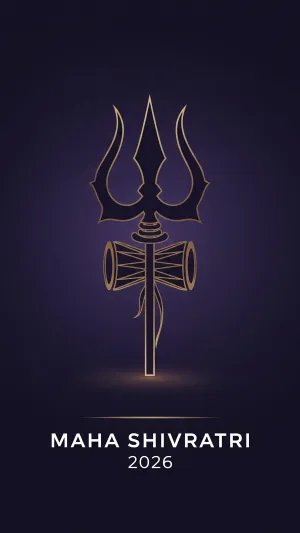 Maha Shivratri 2026 Trishul and Damru Minimal Divine Art