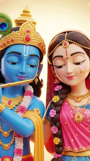 Shri Krishna and Radha – Divine Love in Eternal Harmony