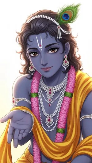 Shri Krishna Blessing Pose – Divine Grace and Compassion