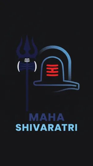 Minimal Maha Shivaratri Trishul and Shivling Wallpaper