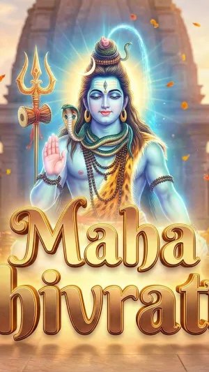 Maha Shivratri Celebration Banner with Lord Shiva Blessings