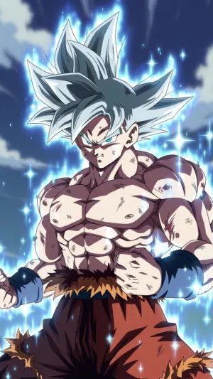 Ultra Instinct Anime Warrior with Blue Aura