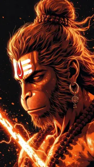 Fiery Lord Hanuman Powerful HD Artwork