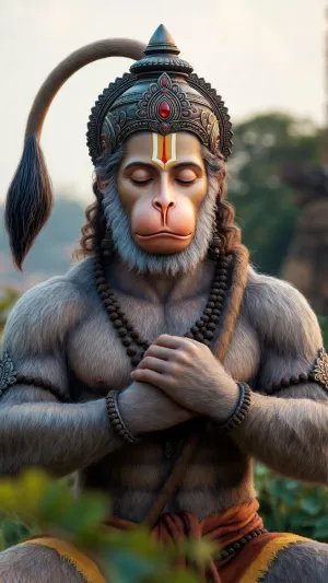 Peaceful Hanuman Meditation Wallpaper