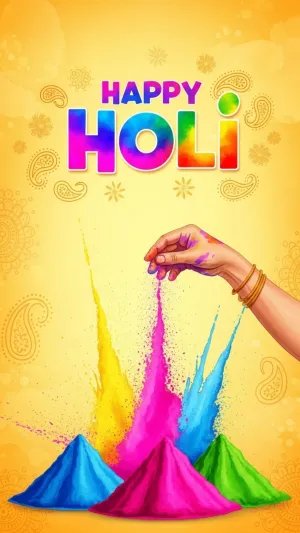 Happy Holi Gulal Splash Poster