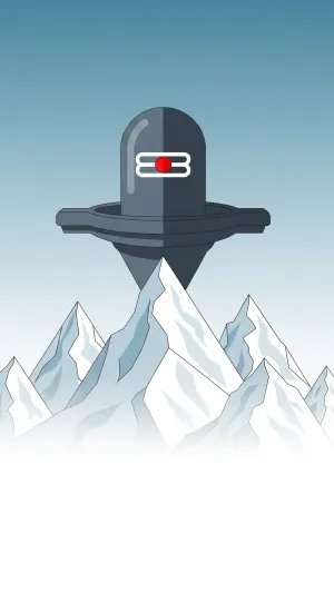 Minimal Shivling Mountain Art Wallpaper