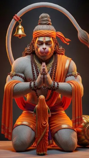 Devotional Hanuman Blessing a Devotee Wallpaper