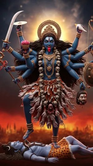 Fierce Goddess Kali Divine Power Wallpaper