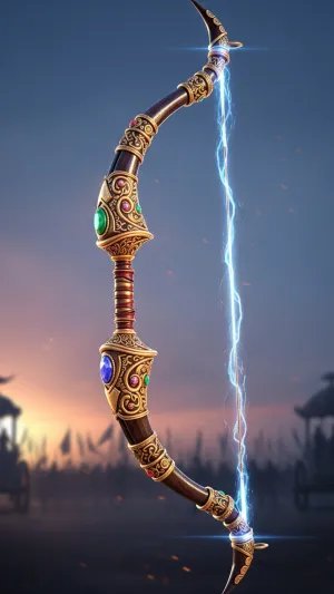 Divine Ramayan Bow With Lightning Energy Wallpaper