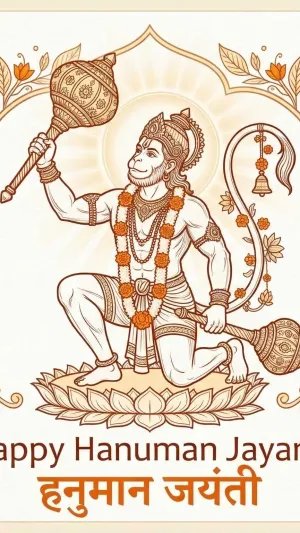 Happy Hanuman Jayanti Festival Floral Wallpaper