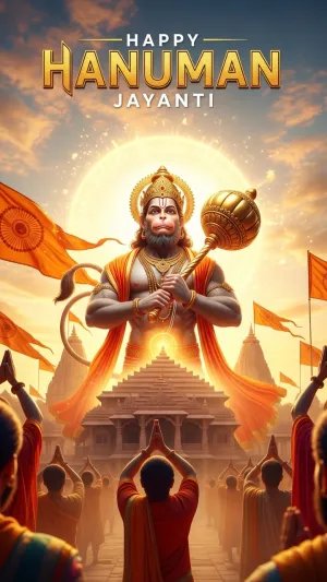 Happy Hanuman Jayanti Divine Blessing Wallpaper