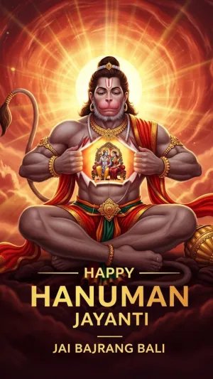 Happy Hanuman Jayanti Bajrang Bali Devotional Wallpaper