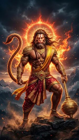 Fierce Lord Hanuman Bajrang Bali Power HD Wallpaper