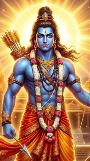 Divine Lord Rama Archer Temple Spiritual HD Wallpaper