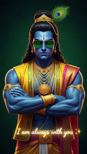 Stylish Lord Krishna Attitude HD Devotional Wallpaper