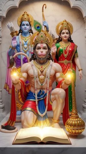 Divine Ram Darbar Hanuman Blessings HD Wallpaper