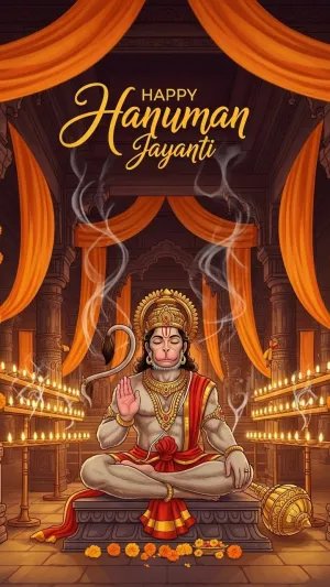 Happy Hanuman Jayanti Temple Meditation HD Wallpaper