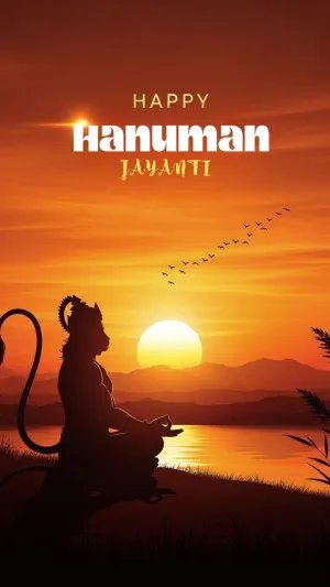 Hanuman Meditation Sunset Peaceful HD Wallpaper