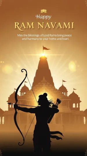Happy Ram Navami Lord Rama Temple HD Wallpaper