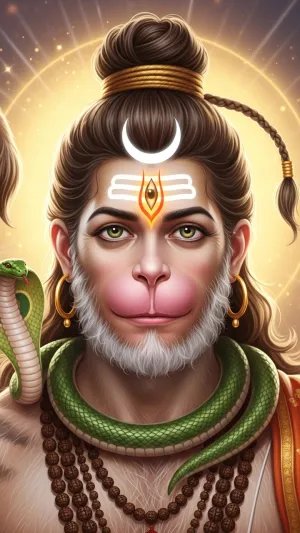 Divine Hanuman Shiva Avatar Spiritual HD Wallpaper