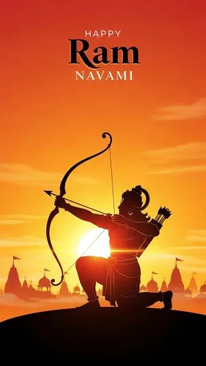 Happy Ram Navami Lord Rama Sunset HD Wallpaper