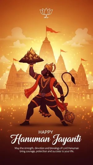 Happy Hanuman Jayanti Temple Blessings HD Wallpaper