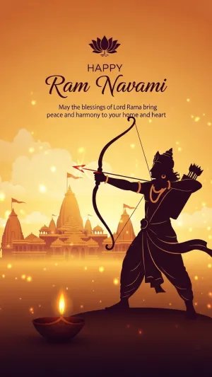 Happy Ram Navami Lord Rama Diya HD Wallpaper