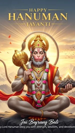Divine Hanuman Meditation Blessing HD Wallpaper