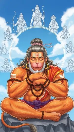 Hanuman Meditation Ram Darshan HD Wallpaper
