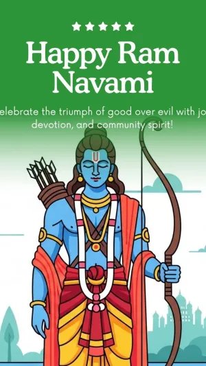 Happy Ram Navami Lord Ram Minimal Art Wallpaper