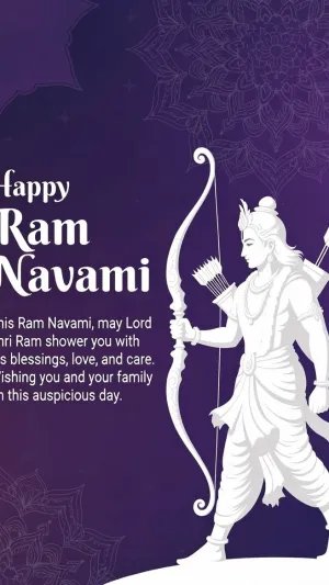 Ram Navami Purple Minimal Lord Ram HD Wallpaper
