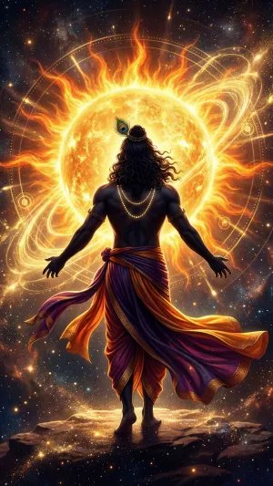 Cosmic Krishna Divine Universe Energy HD Wallpaper