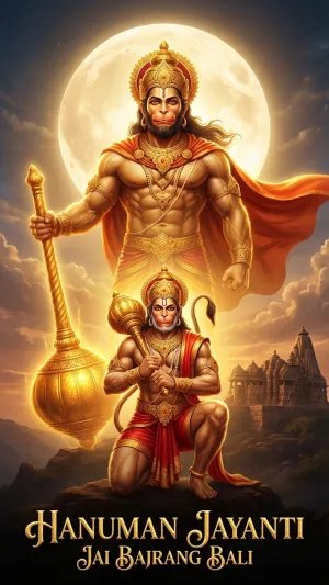 Hanuman Jayanti Moonlight Temple Powerful HD Wallpaper