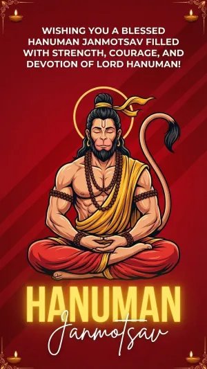 Hanuman Janmotsav Modern Greeting Blessing HD Poster