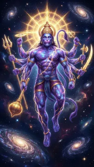 Cosmic Multi Arm Hanuman Galaxy Divine Power