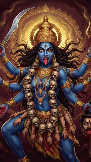 Maa Kali Fierce Divine Power HD Wallpaper